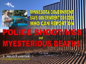 The cover of minnesota government says government closes on who reports police shootings and fatalities.