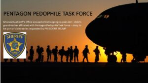 Pantagon pedophile task force poster with an image