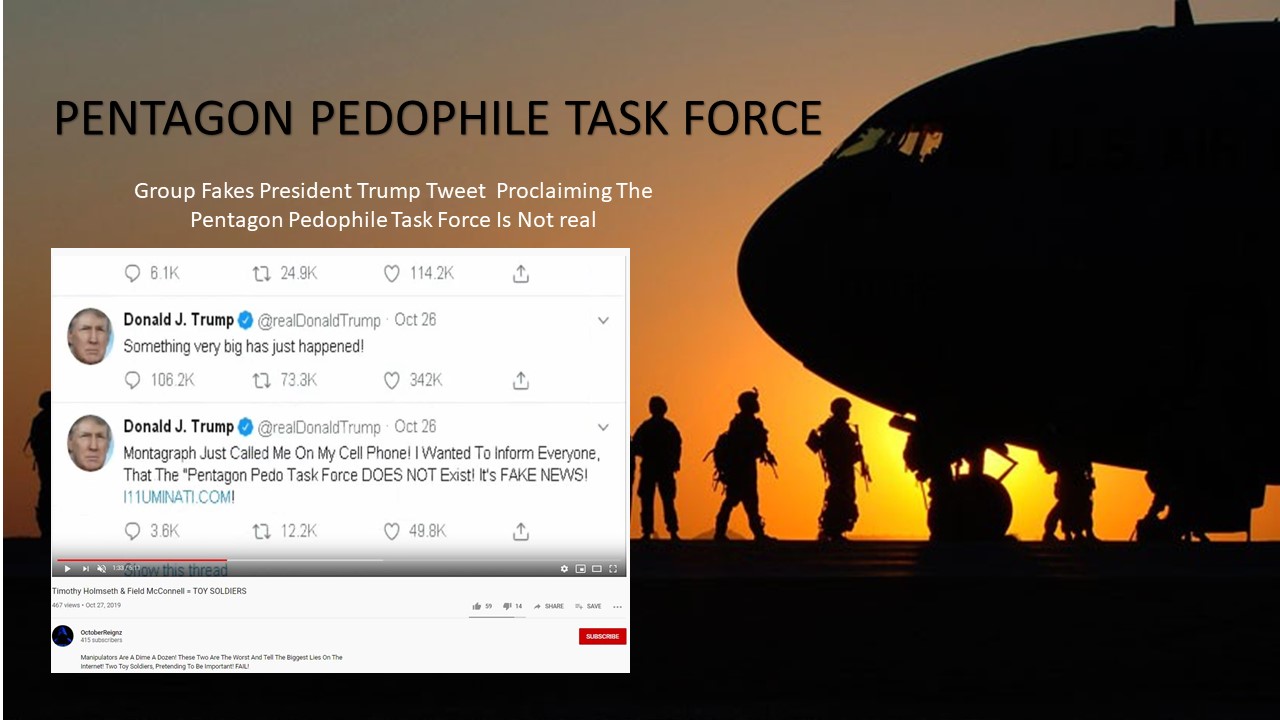 PENTAGON PEDOPHILE TASK FORCE FAKE TRUMP TWEET