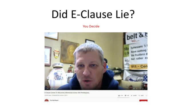 E-clause lie