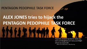 A poster about the Pentagon Pedophile Task Force  