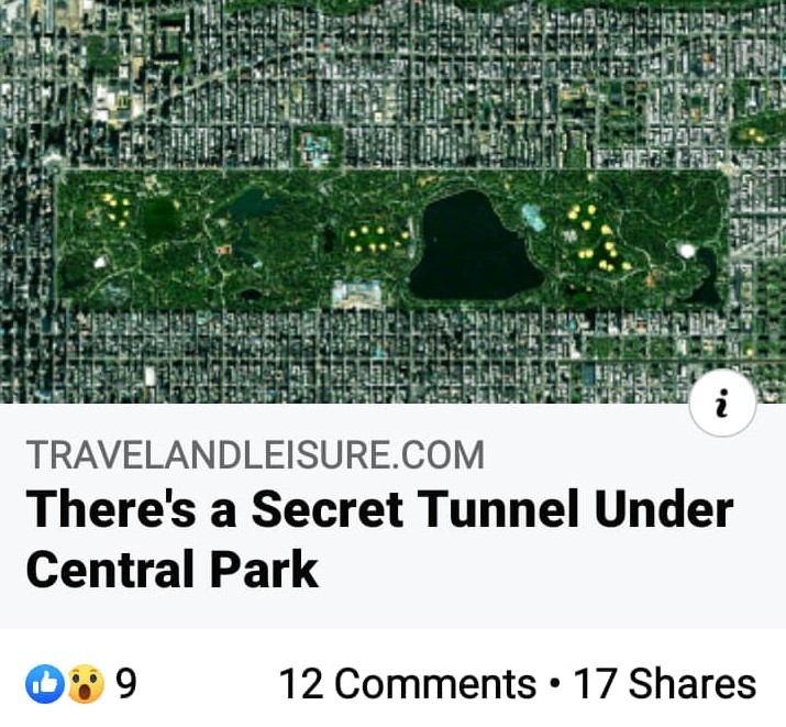 There's a secret tunnel under central park.