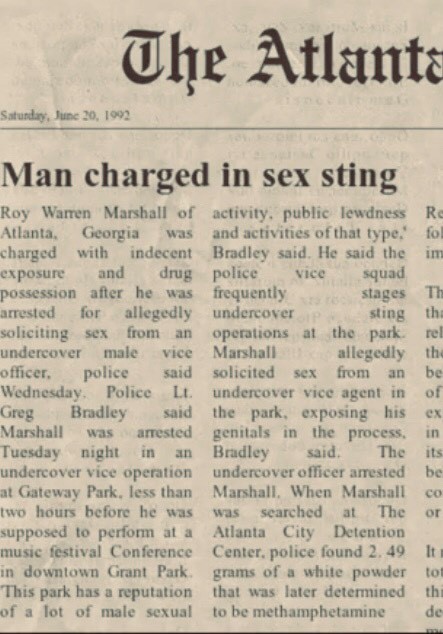 A newspaper article about a man charged in sex sting.
