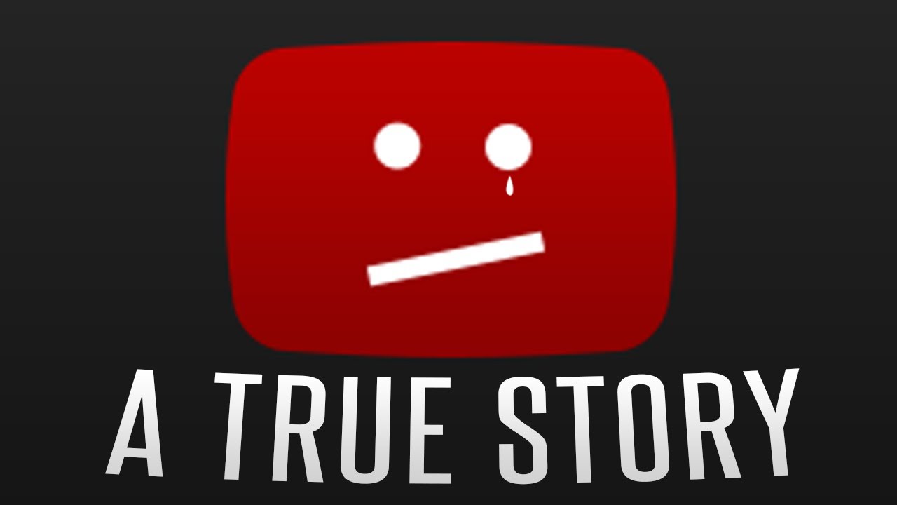 A true story logo with a sad face.