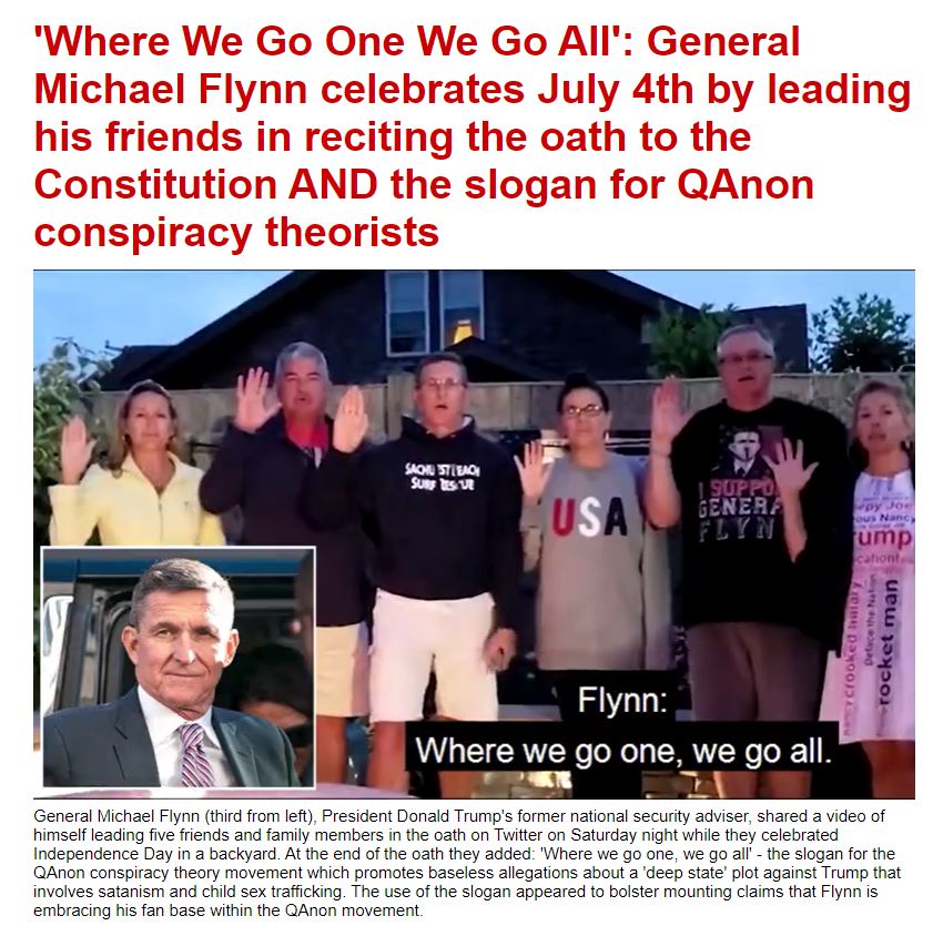 Michael flynn celebrates july 4th with a group of people.