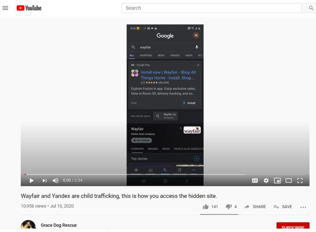 A screen shot of the youtube app.