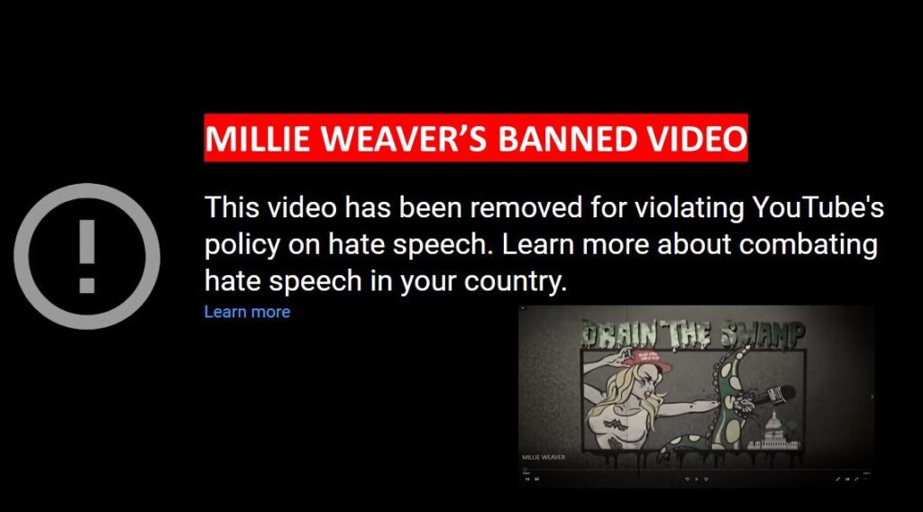 Millie weaver's banned video.