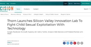 Thor silicon valley lab to fight child sexual exploitation with technology.