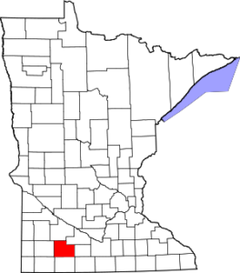 A map showing the state of minnesota.