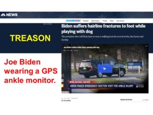 A news article about joe biden and a gps ankle monitor.