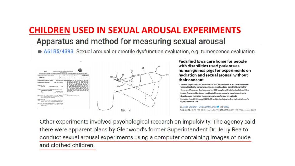 Children used in sexual arousal experiments.