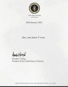 A letter from the president of the united states.