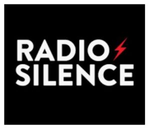 Radio silence logo on a black background.