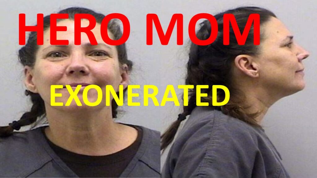 hero mom exonerated graphics with mugshot