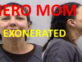 hero mom exonerated graphics with mugshot