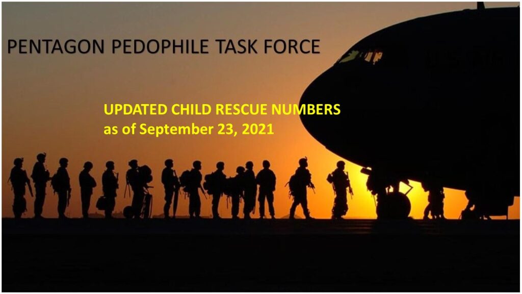 Pentagon pedophile task force poster with an image