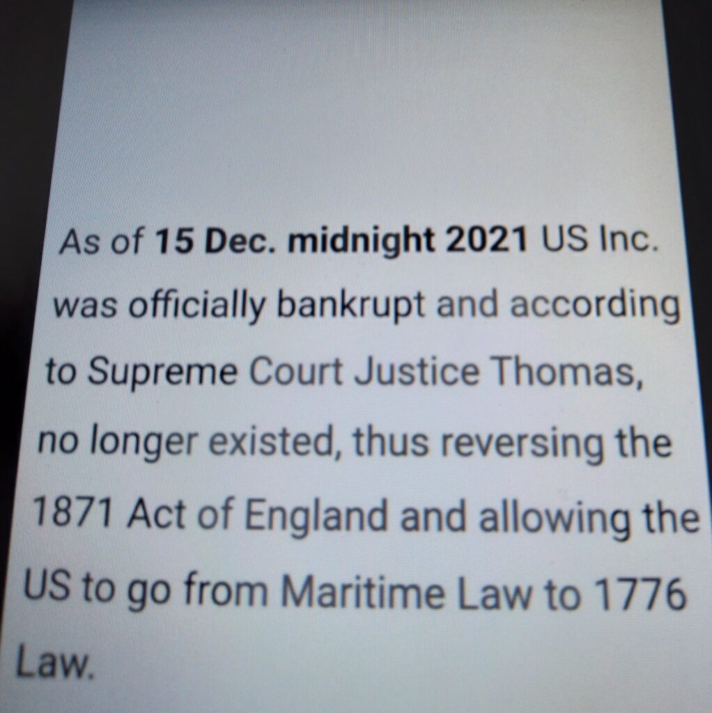 A phone with a text message that reads 'as of midnight june 15, 2021 u.s. inc.