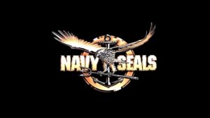 Navy seals logo on a black background.