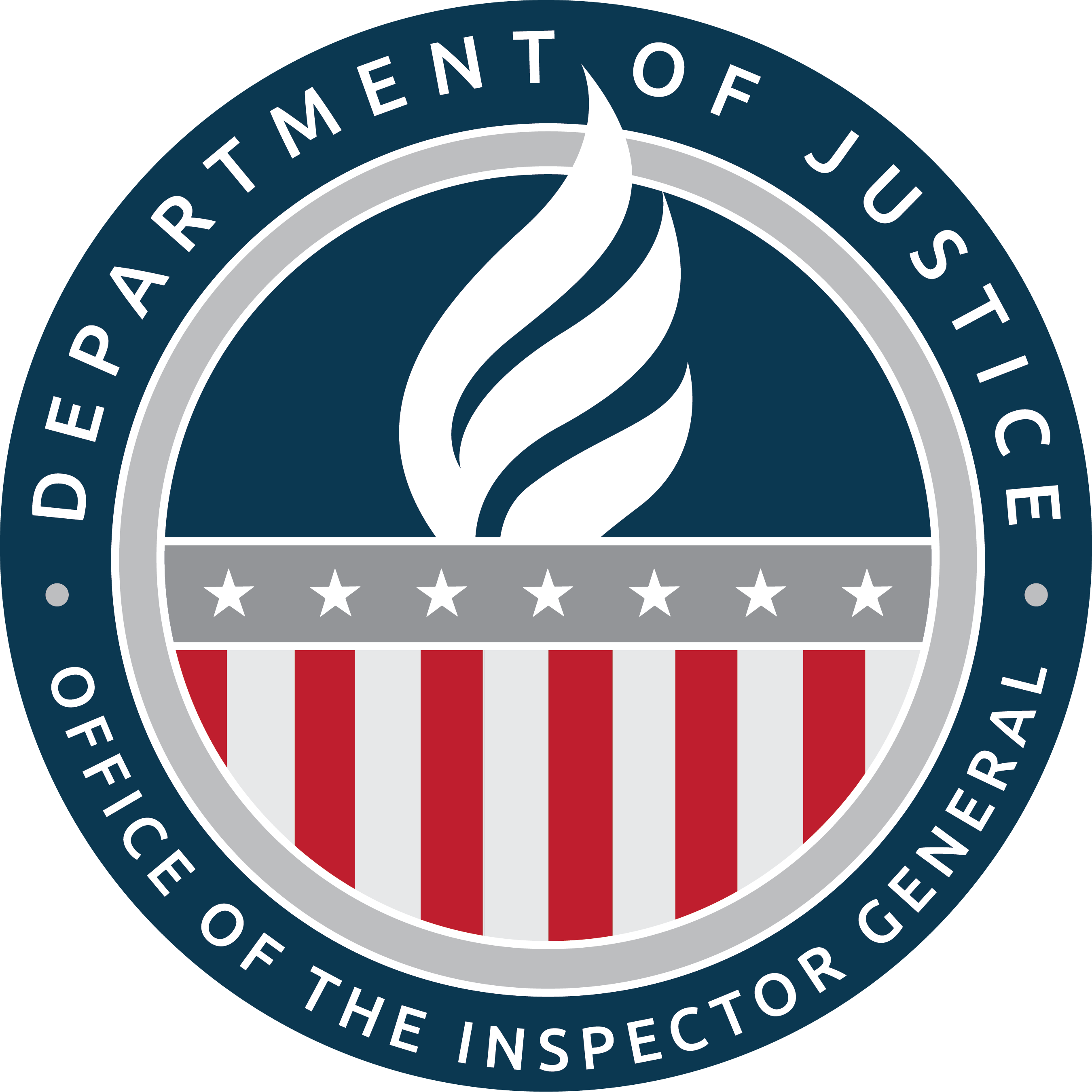 The department of justice office of the inspector general logo.