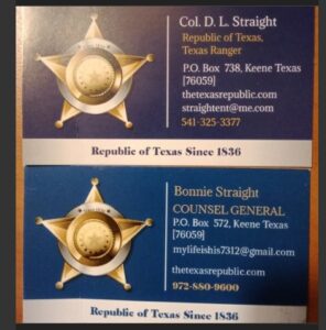Two business cards for the texas sheriff's department.