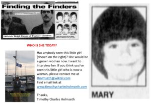 Where is Mary of CIA Finders, Reports Holmseth