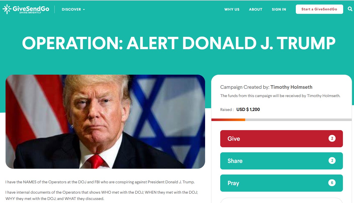 Operation to Alert Donald Trump Launched