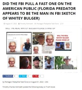 FBI Sketch of Whitey Bulger and Impersonator