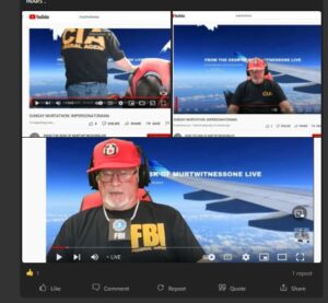 Videos showing a person wearing an FBI shirt