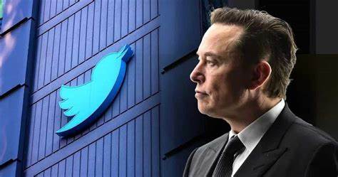 Twitter Logo, Building, and Elon Musk