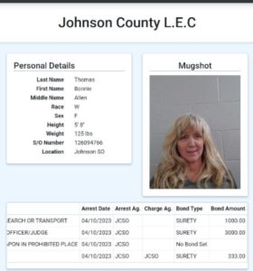 A mugshot and personal details of an arrested person