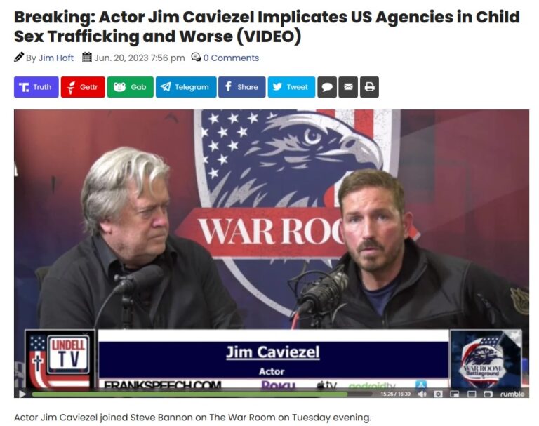 THEY’RE PLAYING THE JESUS CARD! STEVE BANNON TROTS OUT PASSION OF THE CHRIST ACTOR JIM CAVIEZEL TO EXPOSE CHILD SEX TRAFFICKING BY U.S. AGENCIES AFTER READING “HOLMSETH V. PAGE ET...
