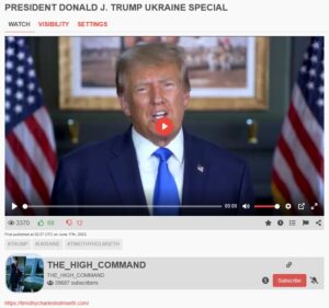 President Donald Trump talking about Ukraine video
