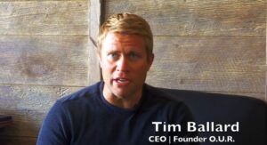 Tim Ballard CEO and founder poster with an image