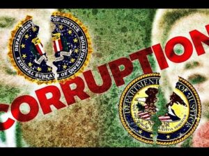 FBI corrupt poster with logos in background