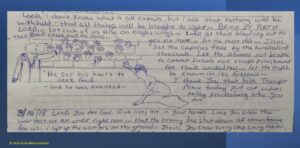 A handwritten note on a piece of paper.