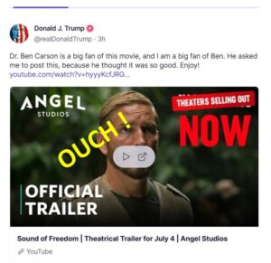 Sound of freedom official trailer post on Twitter