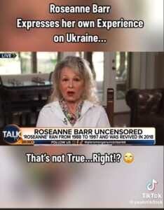 A woman is on a tv talking about her own experience in ukraine.