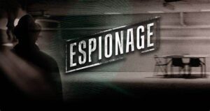 Espionage poster with a man image