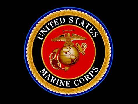 The us marine corps logo on a black background.