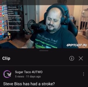 Steve biss has a stroke.