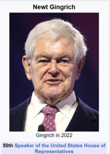 A picture of a man in a suit and tie with the words new gingrich in 2020.