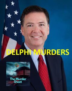 A man in a suit and tie with the words delphi murders.