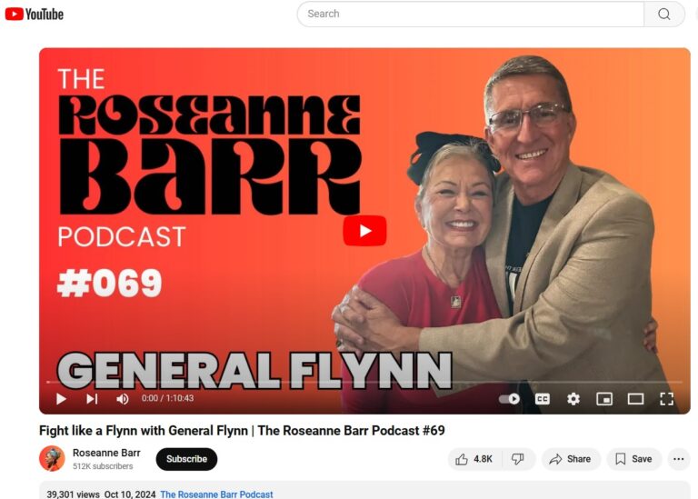 ROSEANNE BARR IS CONSPIRING AGAINST PRESIDENT DONALD TRUMP WITH RETIRED GENERAL MICHAEL FLYNN, CRAIG (SAWMAN) SAWYER, IVAN RAIKLIN, AND OTHERS. 
