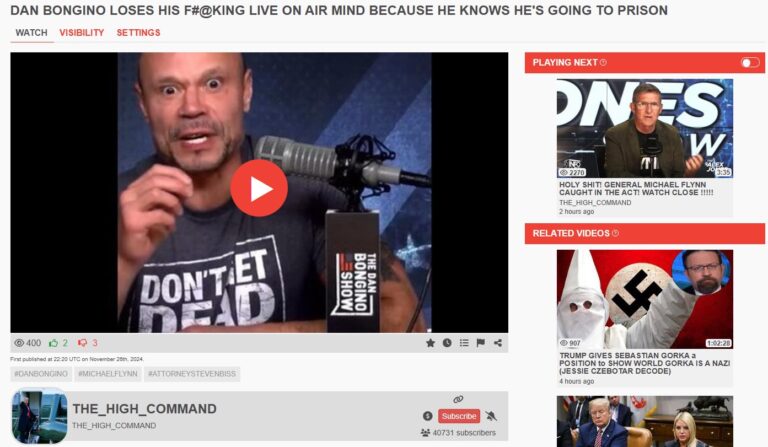 Former U.S. Secret Service Agent Dan Bongino Goes Crazy LiveE on Air Because He Knows He Is Going to Prison (His and Michael Flynn’s Attorney Steve Biss Has Vanished)