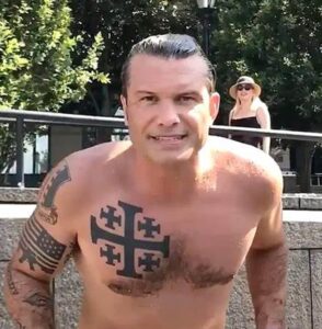 PETE HEGSETH CHEST TATTOO