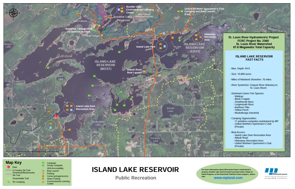 island lake reservoir map