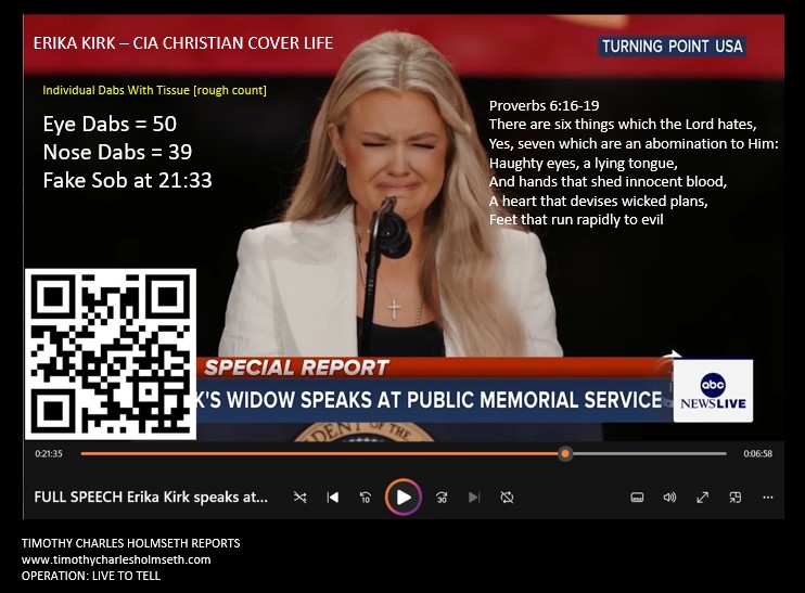ERIKA KIRK FAKE CRYING CIA COVER LIFE SPEECH