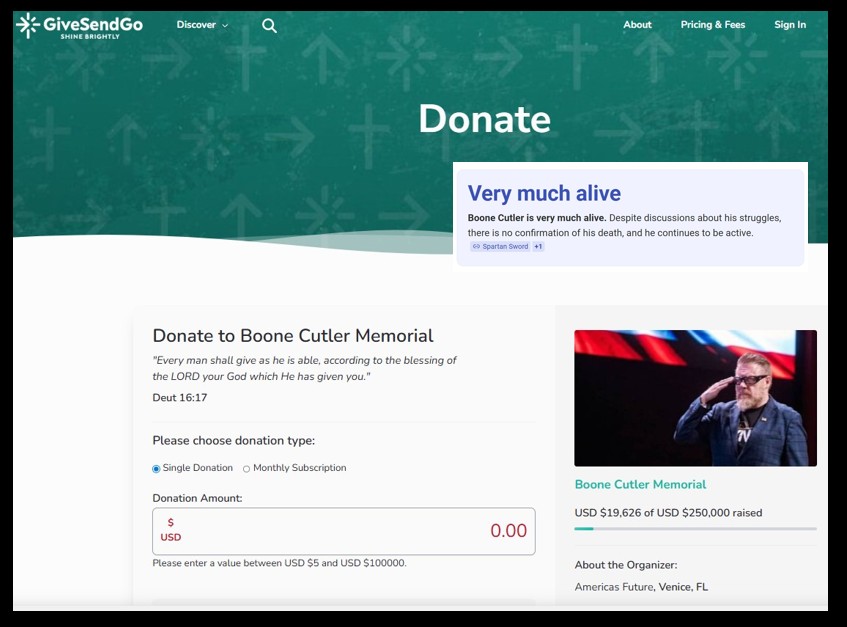 VERY MUCH ALIVE BOONE CUTLER