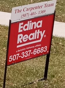 edina realty sign carpenter lawn sign