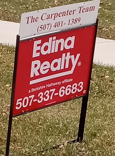 edina realty sign carpenter lawn sign